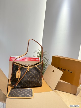 Louis Vuitton Carryall Monogram Canvas Shoulder Bag - Brown