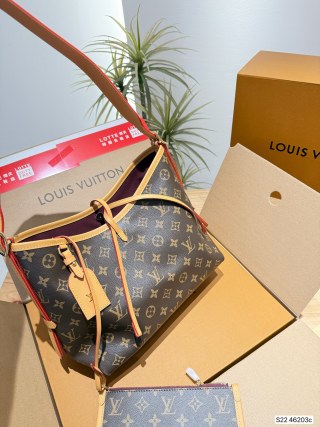 Louis Vuitton Carryall Monogram Canvas Shoulder Bag - Brown view 3
