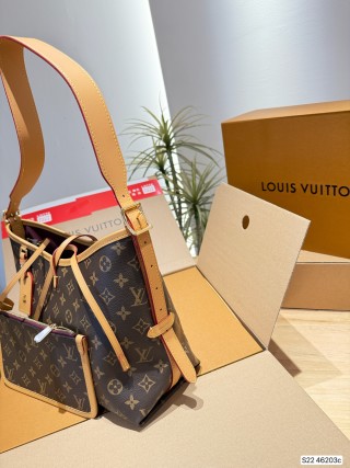 Louis Vuitton Carryall Monogram Canvas Shoulder Bag - Brown view 4