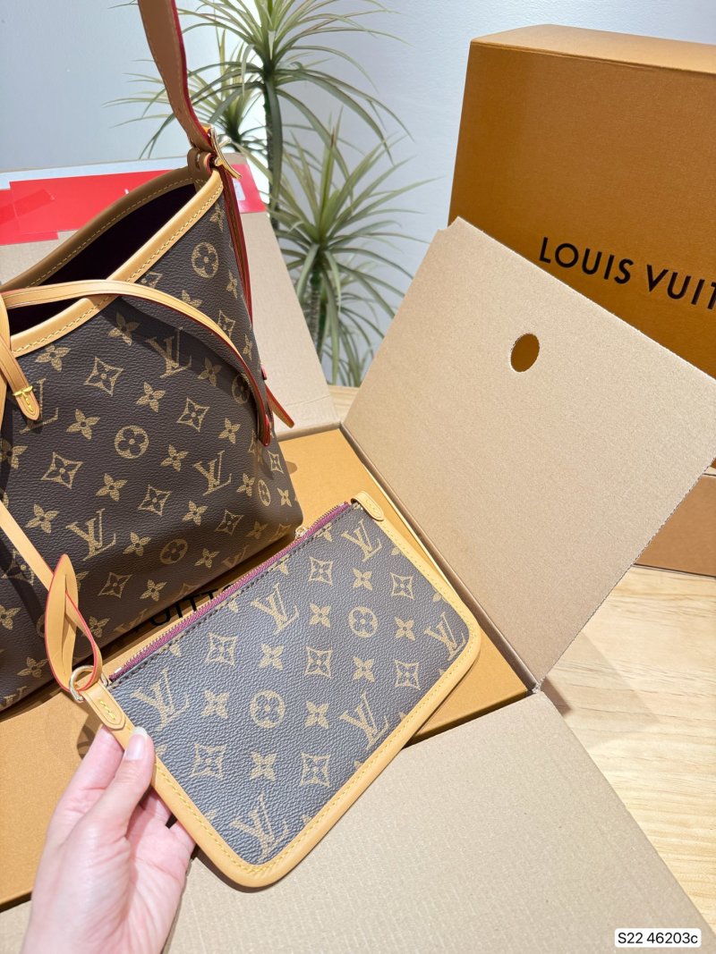 Louis Vuitton Carryall Monogram Canvas Shoulder Bag - Brown view