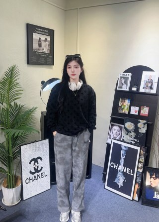 Grey Washed Straight-Leg Casual Pants view 2