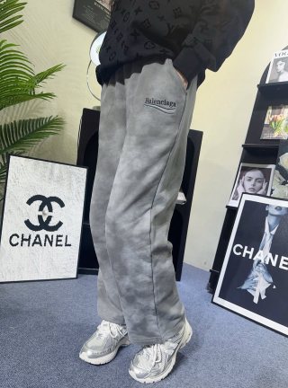 Grey Washed Straight-Leg Casual Pants view 3