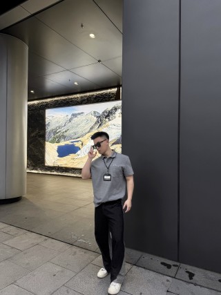 Dior Grey Short Sleeve Polo Shirt view 3