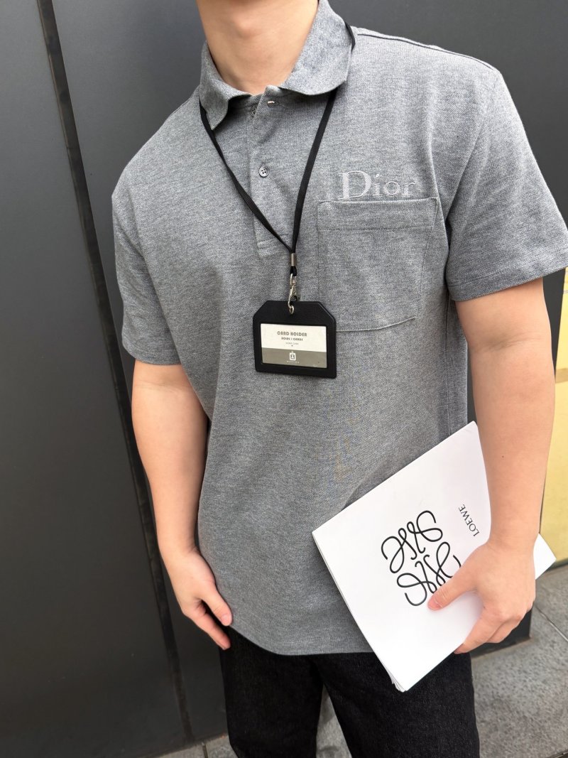 Dior Grey Short Sleeve Polo Shirt view