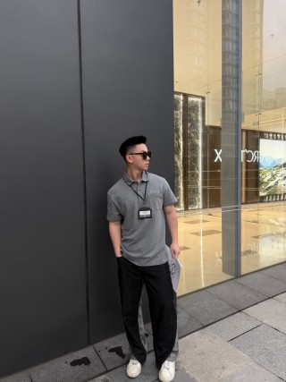 Dior Grey Short Sleeve Polo Shirt view 5