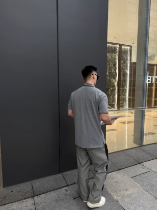 Dior Grey Short Sleeve Polo Shirt view 6