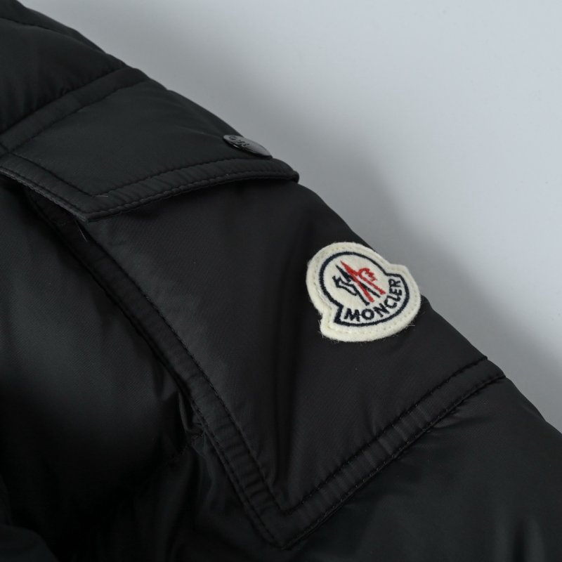 Moncler Black Puffer Down Jacket with Fur Hood view
