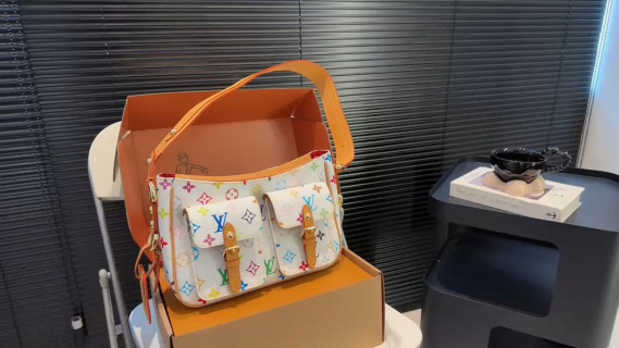 Louis Vuitton Multicolor Monogram Canvas Shoulder Bag Cream