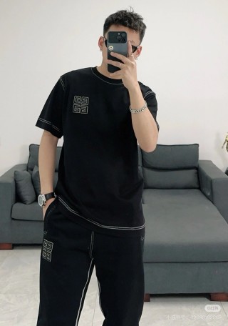 Givenchy Black 4G Embroidered Short-Sleeve T-Shirt