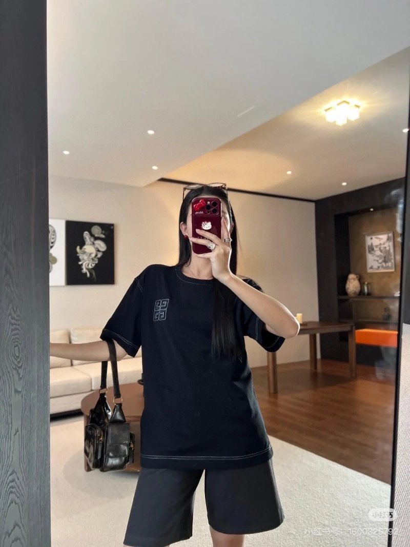 Givenchy Black 4G Embroidered Short-Sleeve T-Shirt view