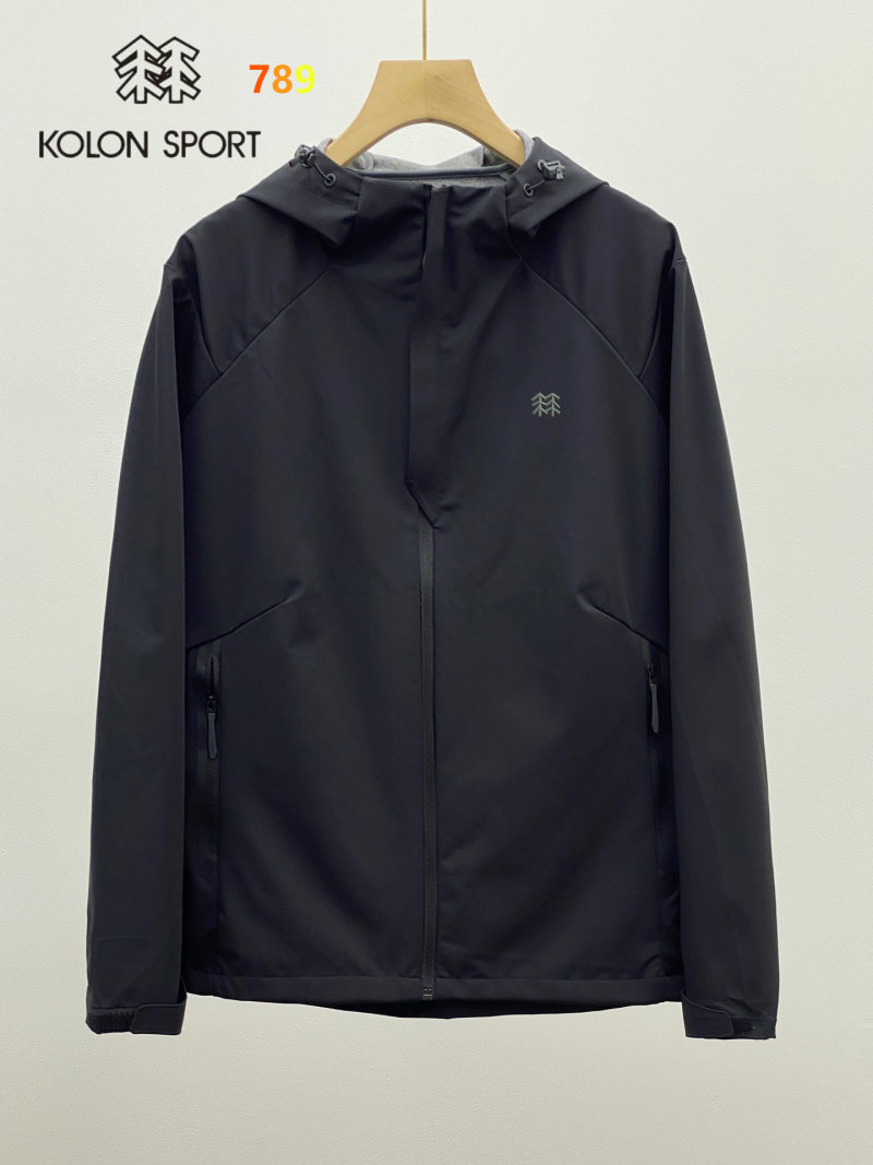 KOLON SPORT Black Outdoor Hardshell Windbreaker Jacket