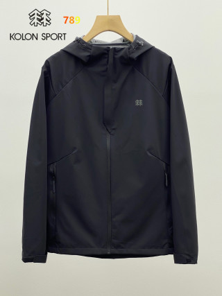 KOLON SPORT Black Outdoor Hardshell Windbreaker Jacket