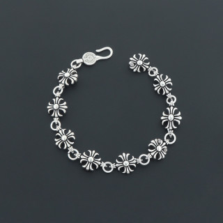Chrome Hearts Nine Cross Sterling Silver Bracelet Large