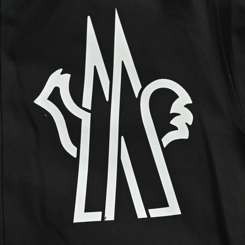 Black Oversized Down Puffer Jacket with Graphic Print view