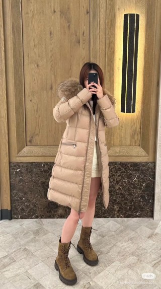 Moncler Beige Quilted Down Puffer Jacket view 3