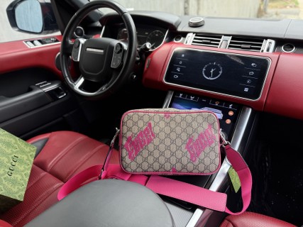 Gucci GG Monogram Crossbody Bag Beige & Pink view 2