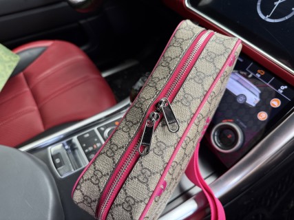 Gucci GG Monogram Crossbody Bag Beige & Pink view 6