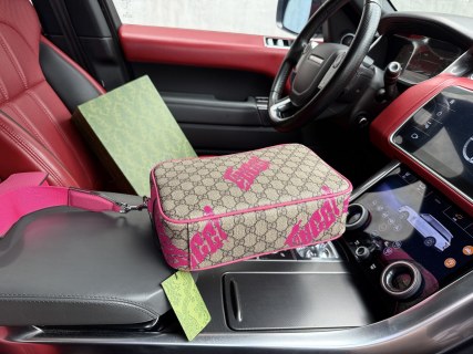 Gucci GG Monogram Crossbody Bag Beige & Pink view 8