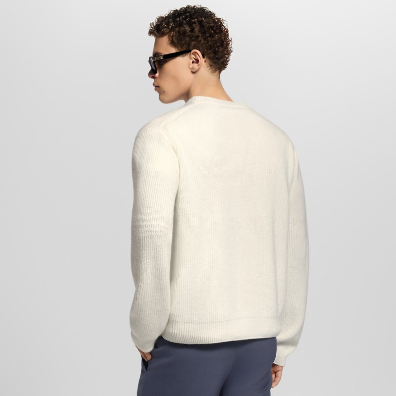Cream Ribbed Crew Neck Sweater view