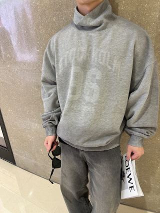Grey Turtleneck Hoodie Sweatshirt