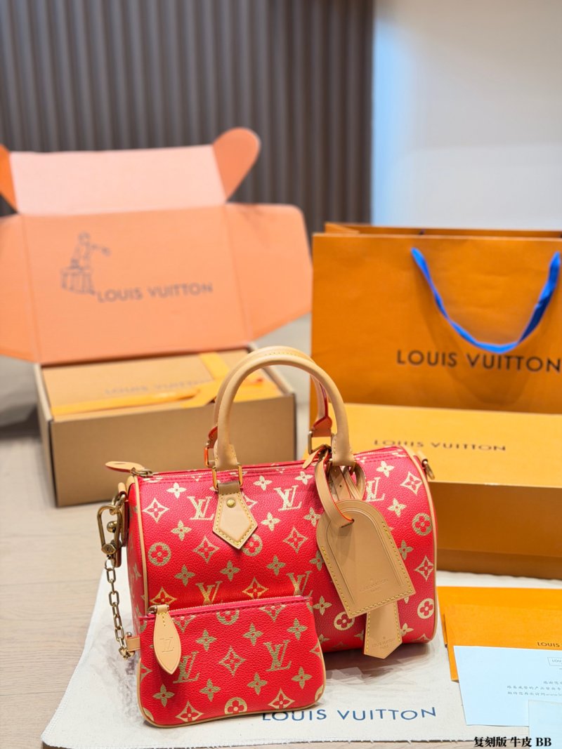 Louis Vuitton Speedy Monogram Red Handbag 25cm view