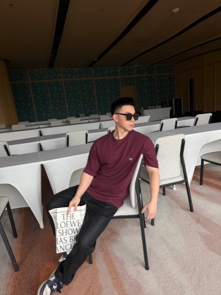 Burgundy Oversized Short Sleeve T-Shirt view 6