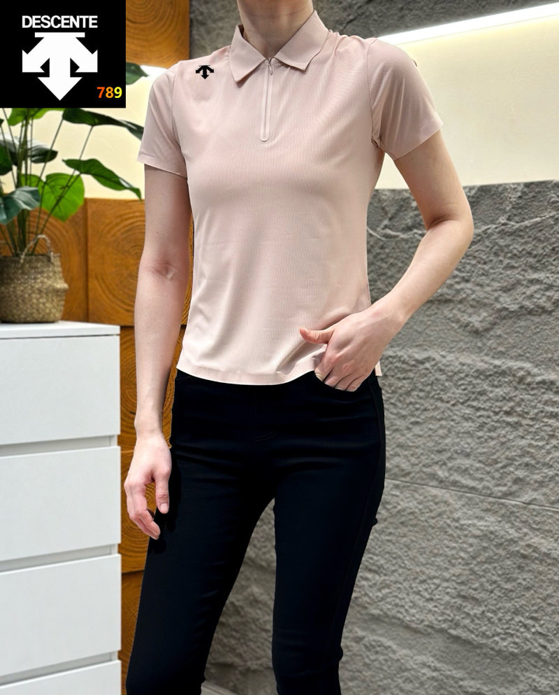 Descente Women's Short Sleeve Polo Shirt - Beige