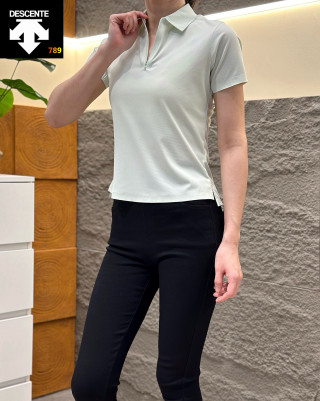 Descente Women's Short Sleeve Polo Shirt - Beige view 4