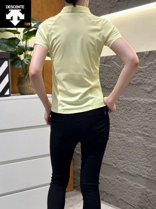 Descente Women's Short Sleeve Polo Shirt - Beige view 9
