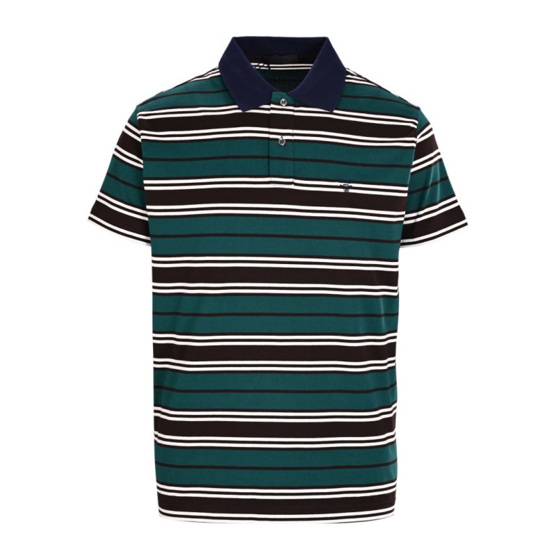 Prada Green & Black Striped Polo Shirt view