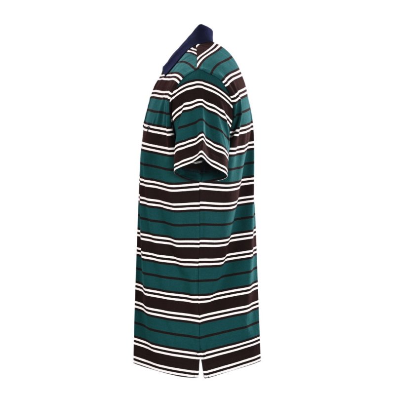 Prada Green & Black Striped Polo Shirt view