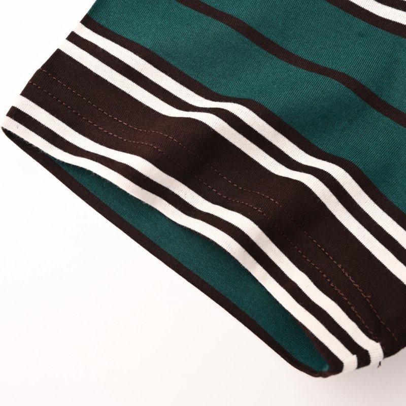 Prada Green & Black Striped Polo Shirt view