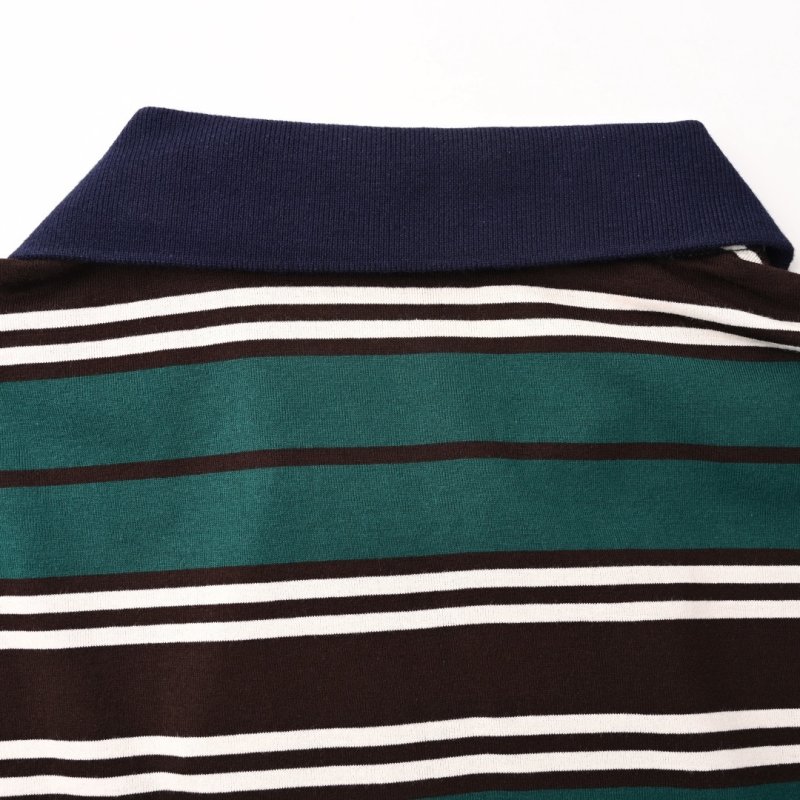 Prada Green & Black Striped Polo Shirt view