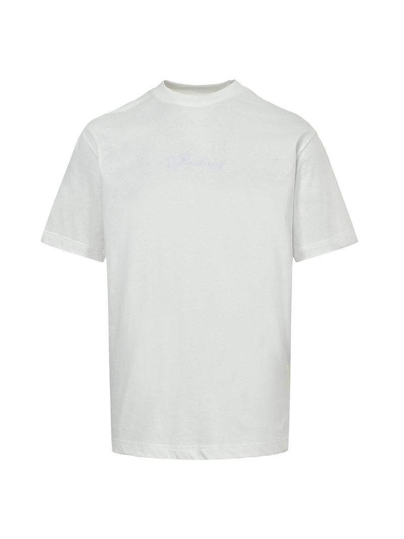 Burberry Embroidered Logo Cream T-Shirt view