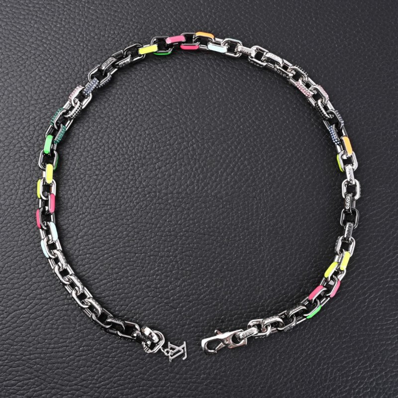Louis Vuitton Paradise Chain Necklace Rainbow Enamel