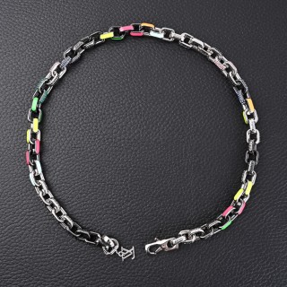 Louis Vuitton Paradise Chain Necklace Rainbow Enamel
