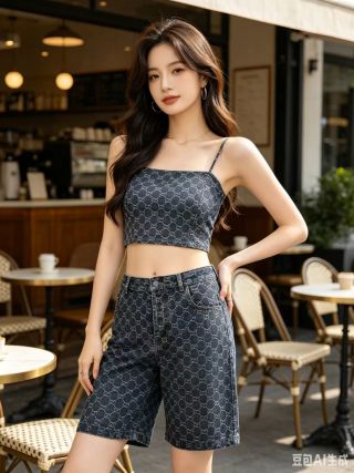 Gucci GG Monogram Denim Shorts Navy view 3