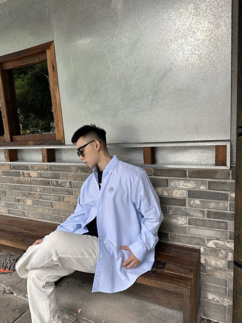 Light Blue Oxford Button-Up Casual Shirt