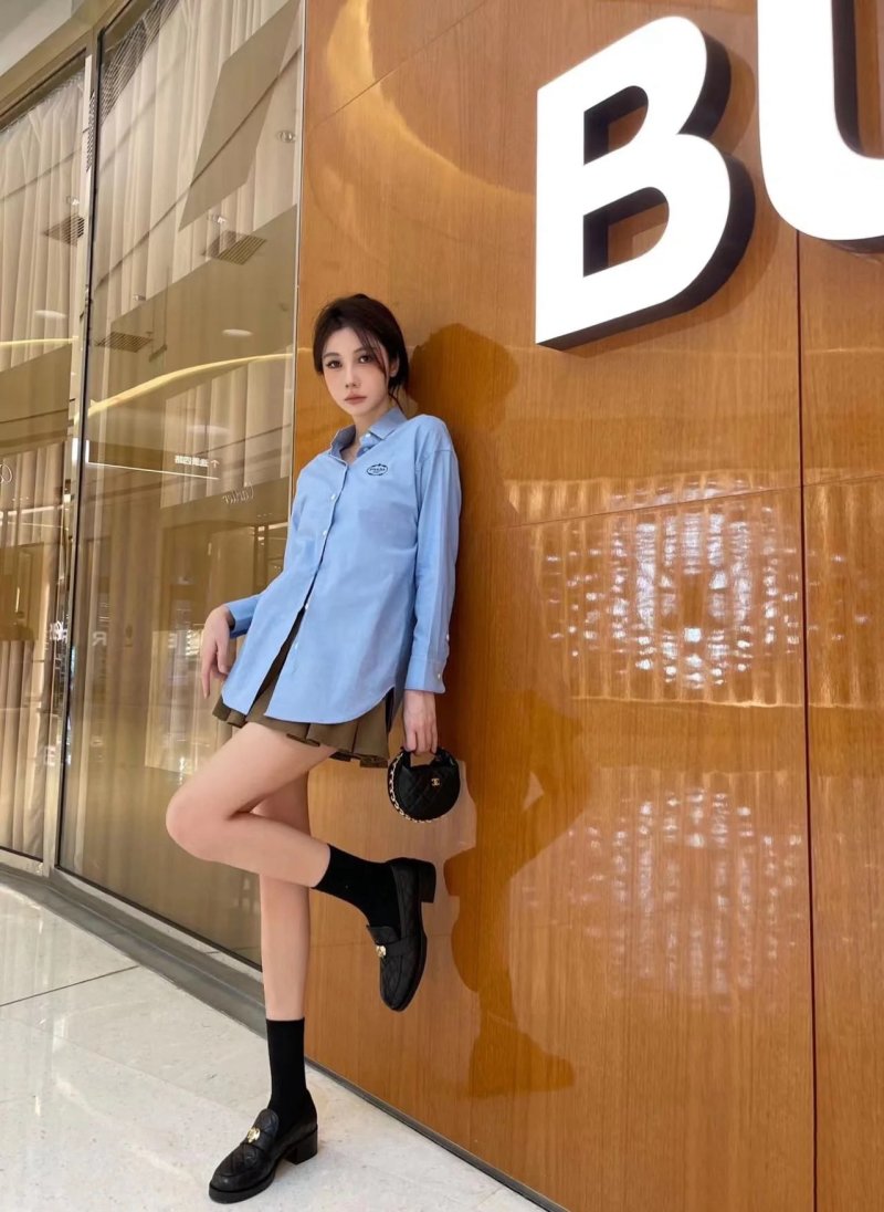 Light Blue Oxford Button-Up Casual Shirt view