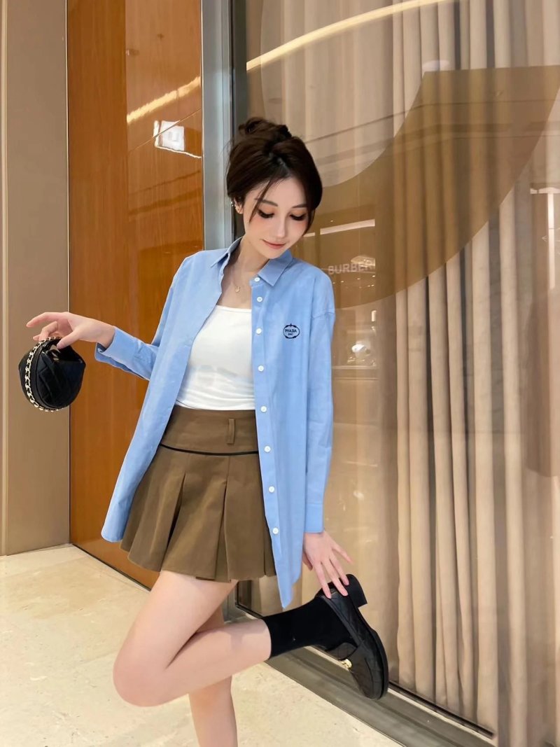 Light Blue Oxford Button-Up Casual Shirt view