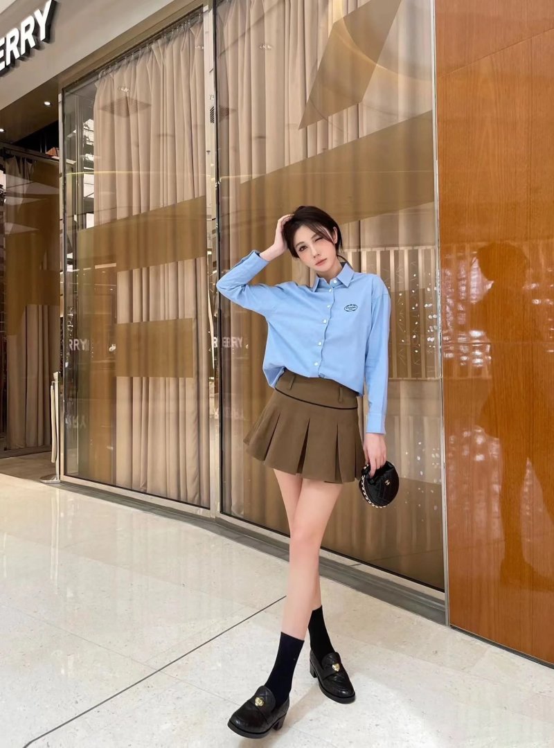Light Blue Oxford Button-Up Casual Shirt view