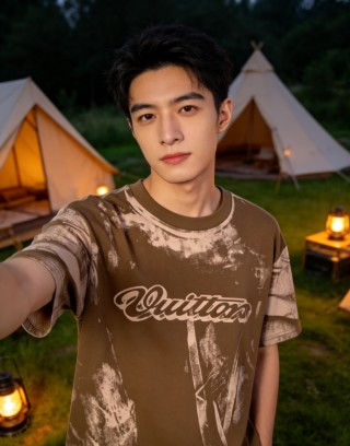 Oversized Tie-Dye Brown Graphic T-Shirt view 2