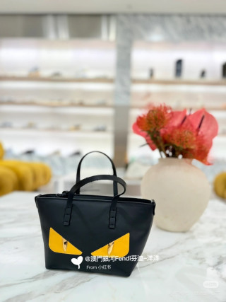 Fendi Monster Eyes Black Tote Bag view 9