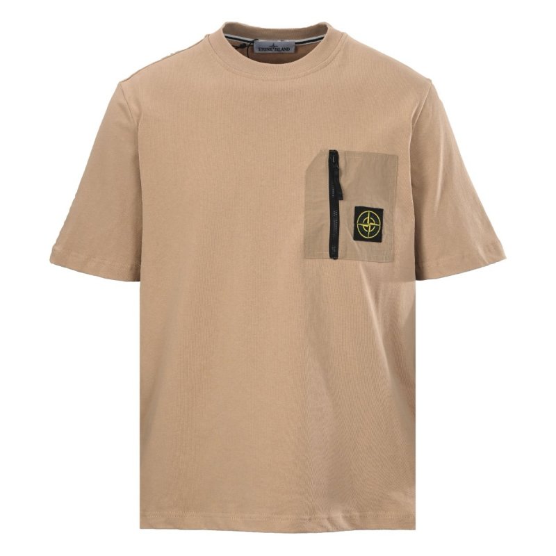 Stone Island Beige Pocket T-Shirt with Compass Badge view