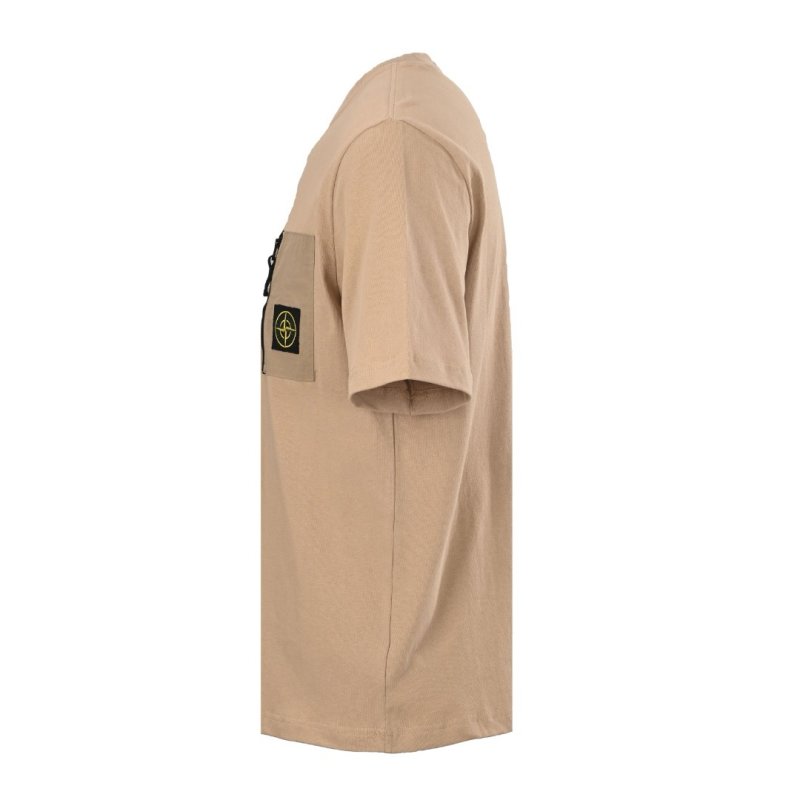 Stone Island Beige Pocket T-Shirt with Compass Badge view