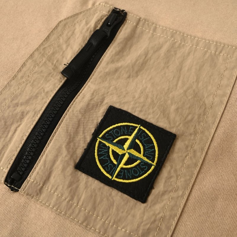Stone Island Beige Pocket T-Shirt with Compass Badge view