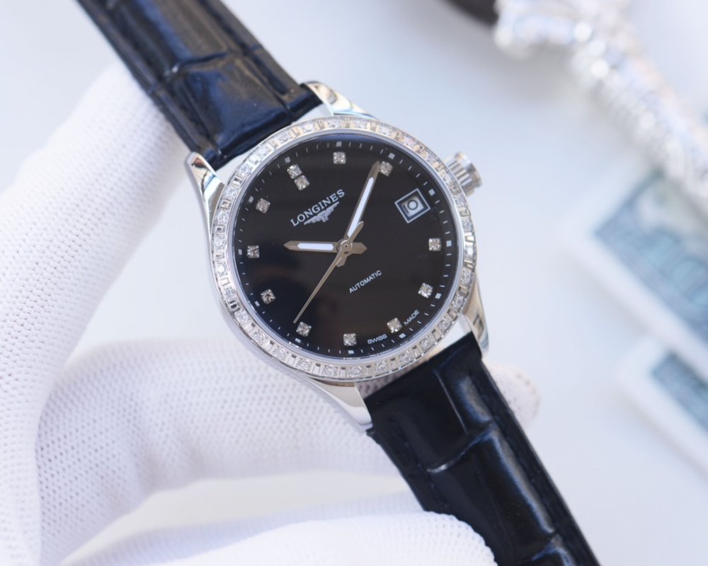 Longines DolceVita Conquest Diamond Bezel Black Dial Watch