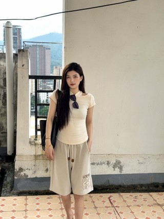 Loewe Cream Logo Shorts