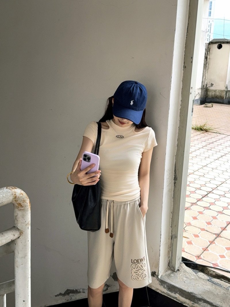Loewe Cream Logo Shorts view