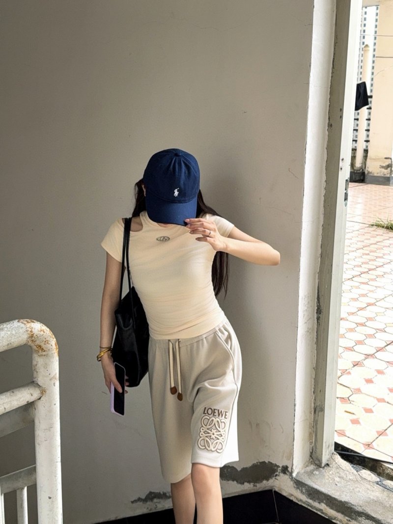 Loewe Cream Logo Shorts view